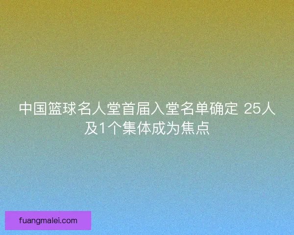 中国篮球名人堂首届入堂名单确定 25人及1个集体成为焦点 中国篮球名人堂首届入堂名单确定 25人及1个集体成为焦点